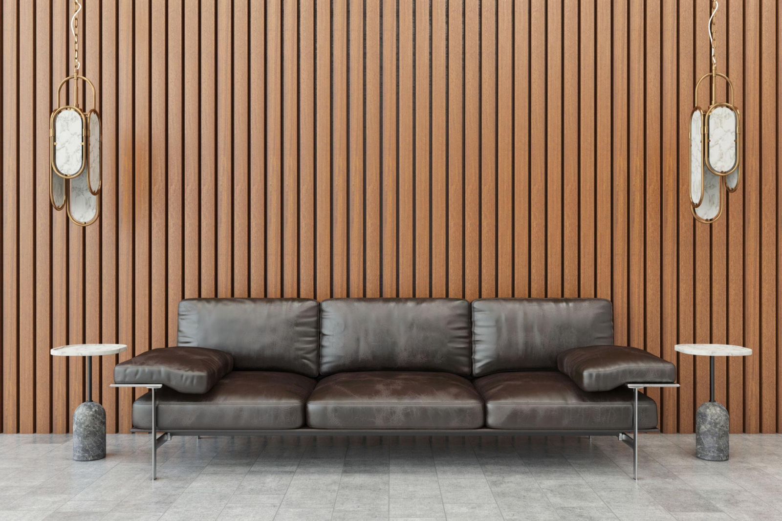 Projet intérieur — Panneaux lattes bois